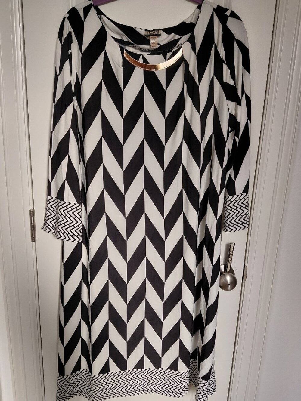 Black & White Chevron Long Dress